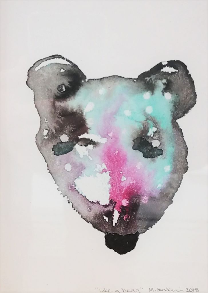 maalaus nimeltä Like a bear taiteilijalta Minna Mukari